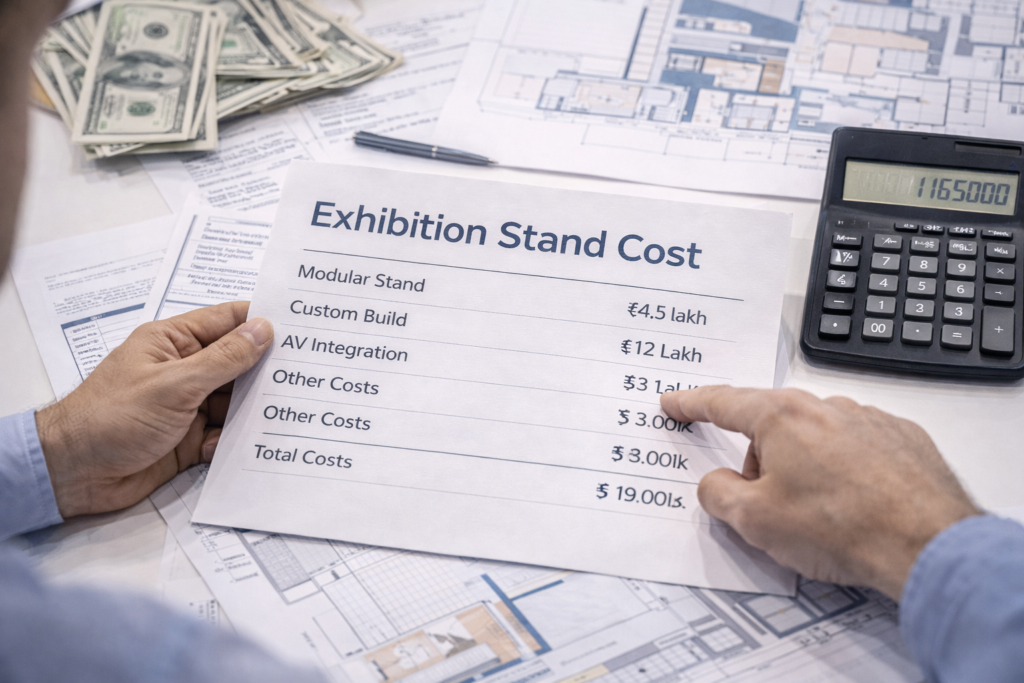 exhibition-stand-cost-breakdown-process-1024x683 Exhibition Stand Cost: What Businesses Should Expect in 2026